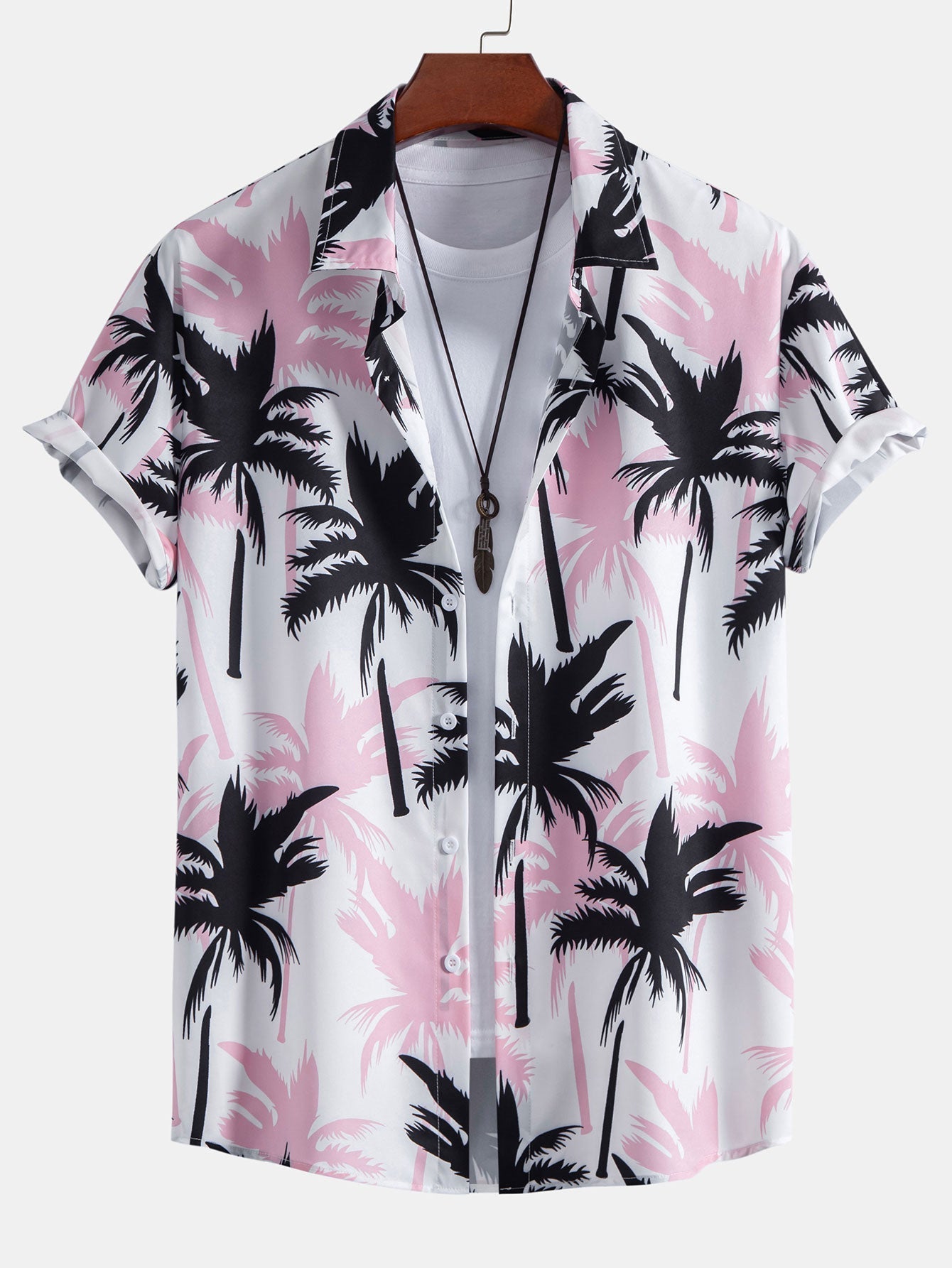 Beachwear Set with Unique Palm Tree Print – Comfortable Regular Fit – 100% Polyester Shirt and 100% Nylon Swim Shorts 6