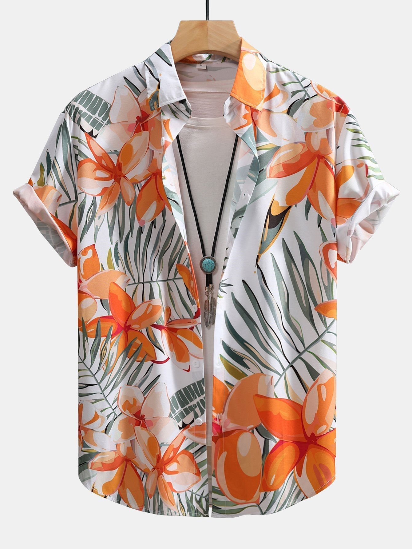 Floral Print Shirt and Swim Shorts Set – Comfortable Regular Fit – 100% Polyester and Nylon 6