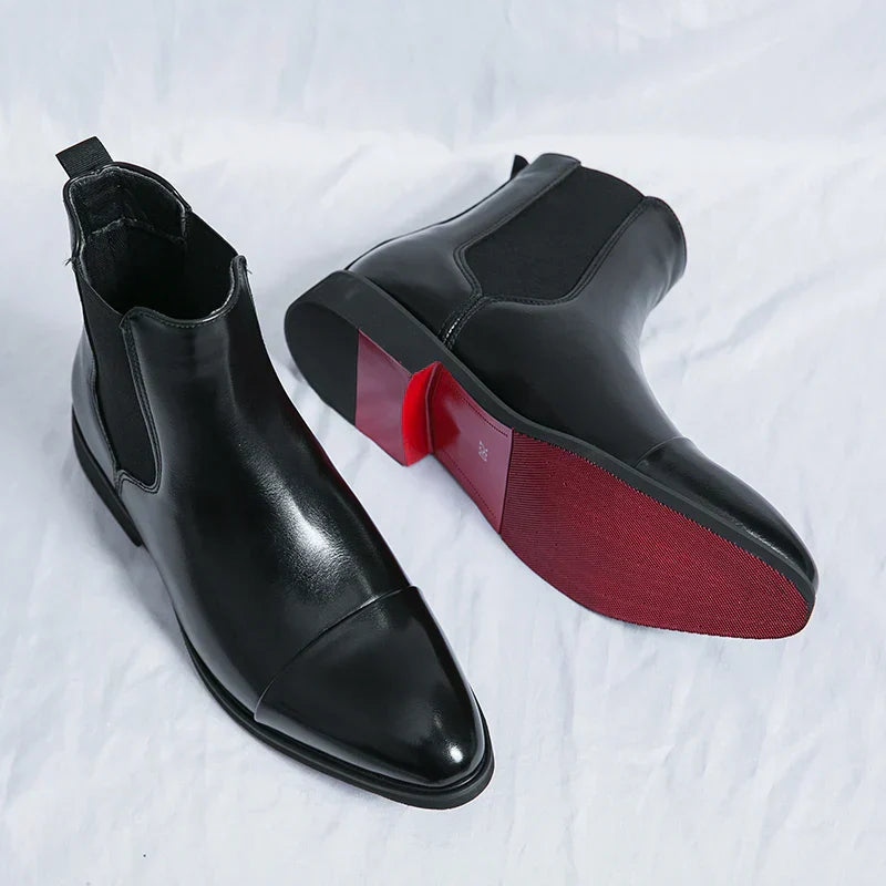 Genuine Leather Chelsea Boots for Men and Women – Timeless Comfort – Black Classic Design 0