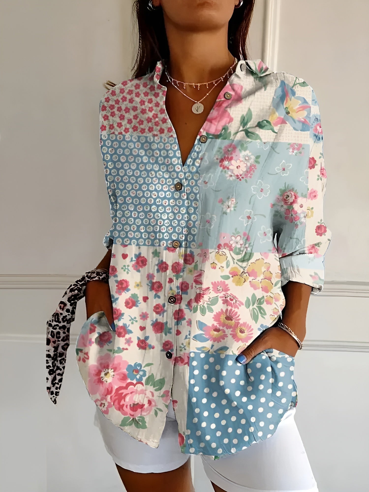 Ladies Floral Blouse with Button Front – Airy Summer Style 2