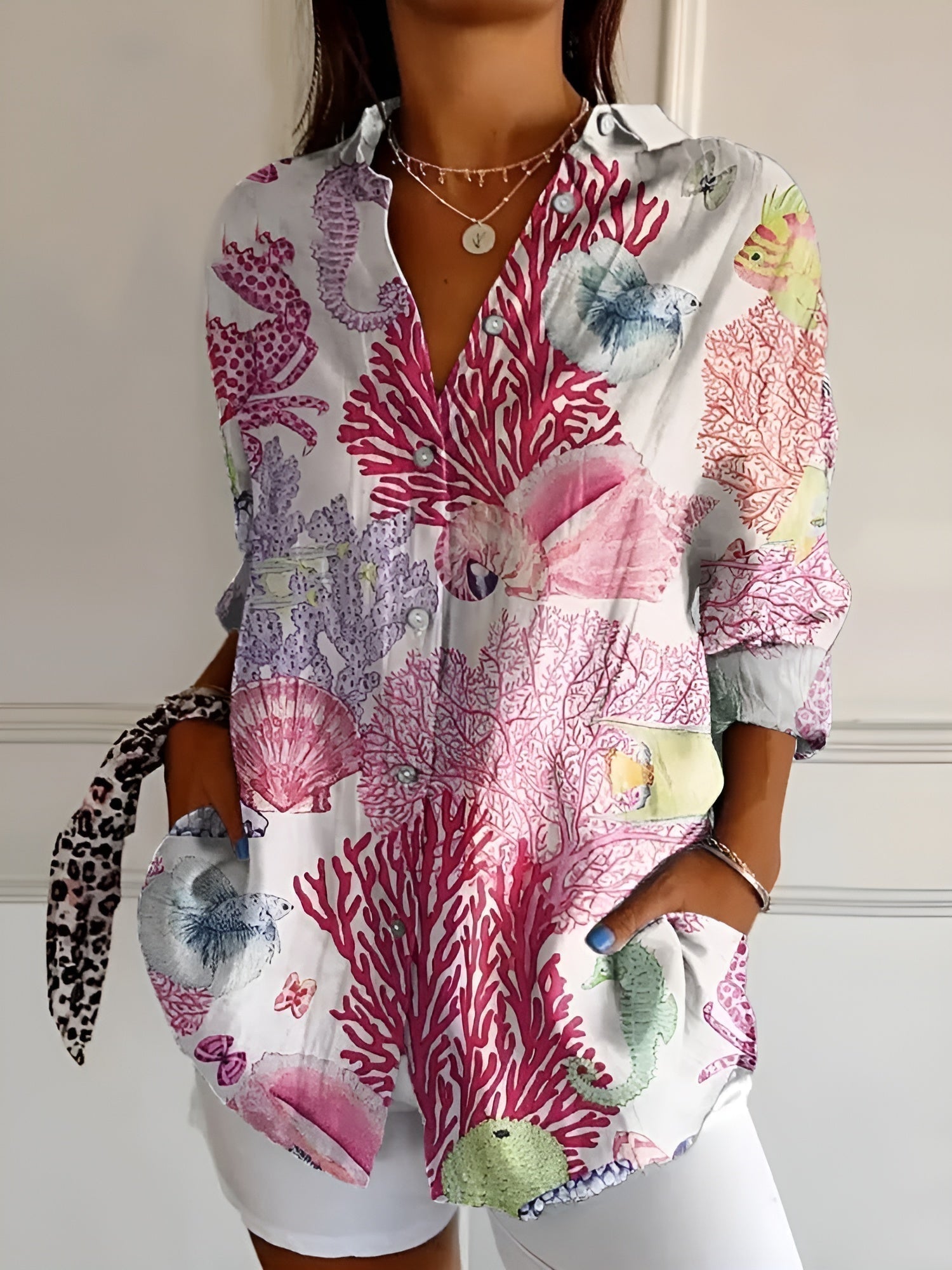 Ladies Floral Blouse with Button Front – Airy Summer Style 3