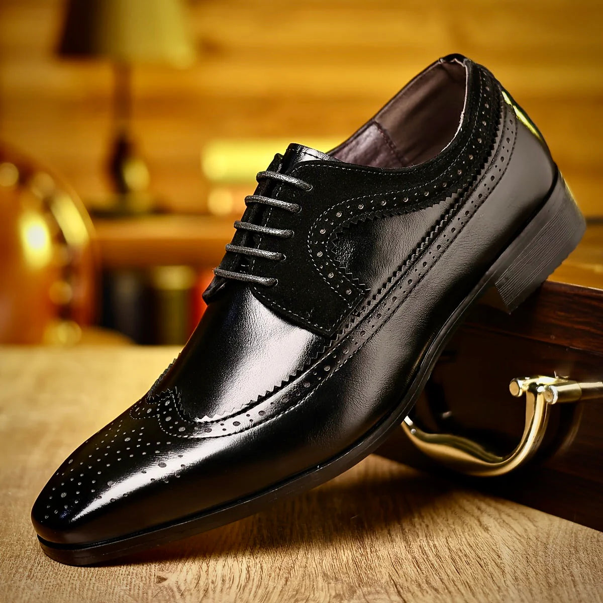 Men's Dress Shoes with Sleek Formal Design - Black Leather Comfort and Durability 4