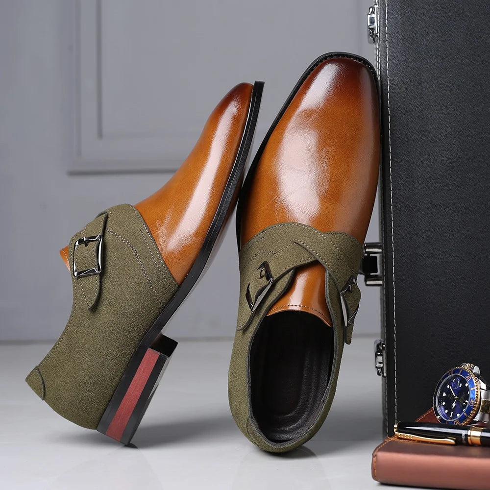 Men's Dress Shoes with Suede Detailing – Elegant Black Leather Formal Shoes 2