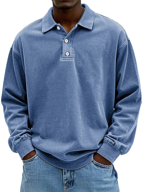 Men's Long Sleeve Polo Shirt with Classic Collar – Casual Fit for Everyday Wear 0