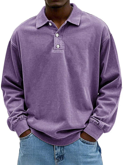 Men's Long Sleeve Polo Shirt with Classic Collar – Casual Fit for Everyday Wear 5