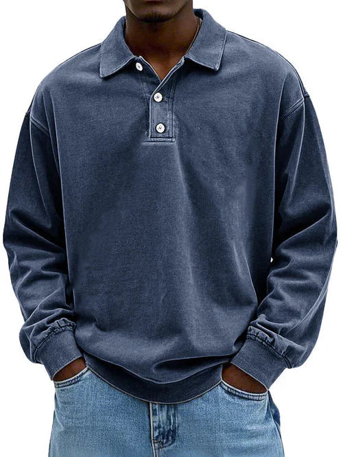 Men's Long Sleeve Polo Shirt with Classic Collar – Casual Fit for Everyday Wear 8