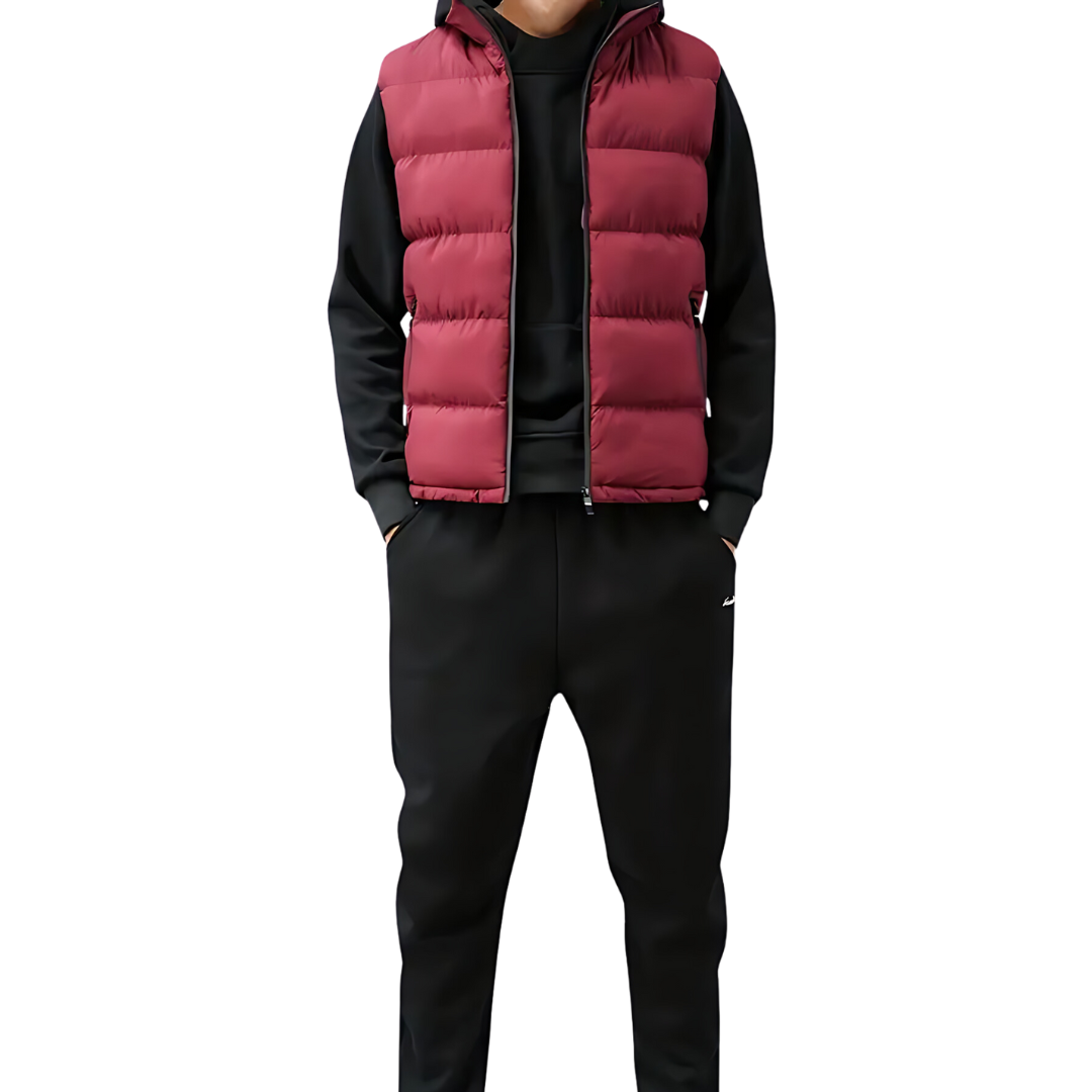 Men's puffer vest featuring quilted insulation, a modern design for layering, and durable zippers for enhanced functionality. 4