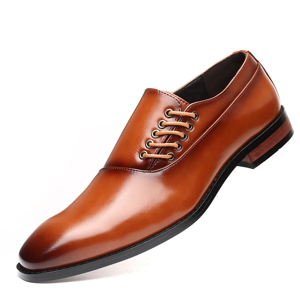 Mens Oxford Shoes with Side Lace Design and Comfortable Insoles – Genuine Leather Dress Shoes 2