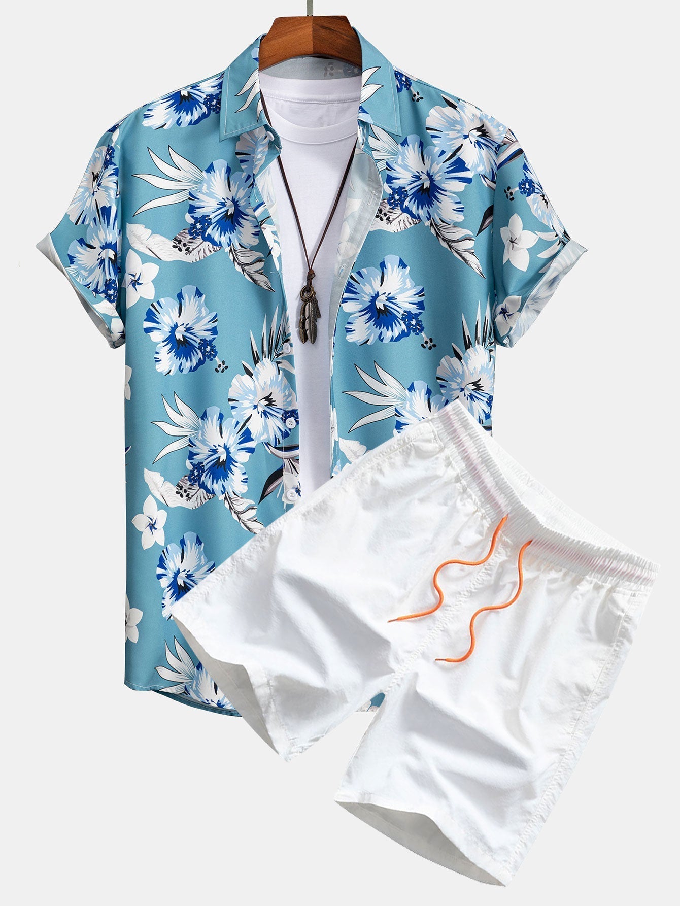 Tropical Floral Print Shirt and Swim Shorts Set – Quick Dry Polyester – Unique Pattern Design 3
