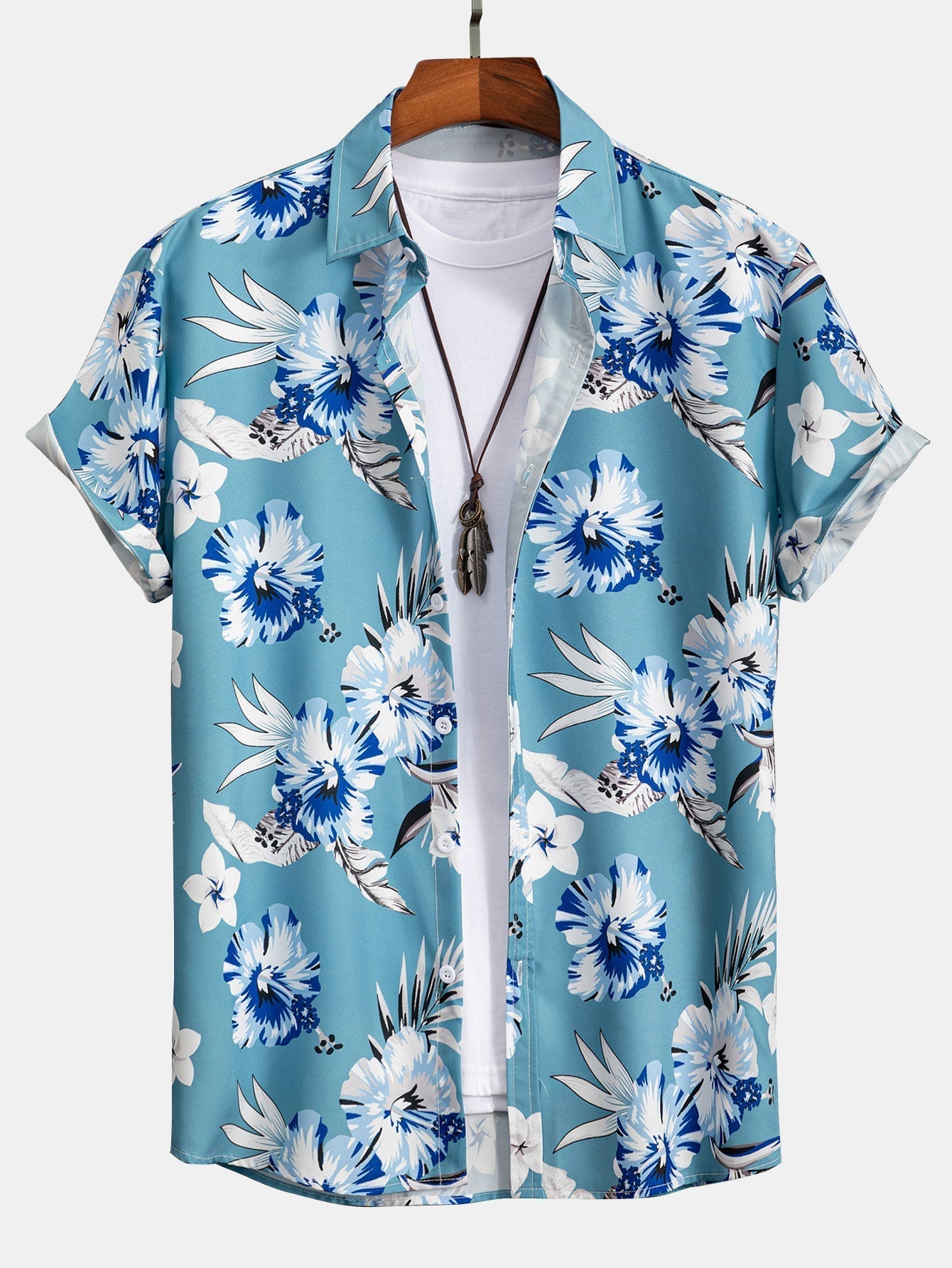Tropical Floral Print Shirt and Swim Shorts Set – Quick Dry Polyester – Unique Pattern Design 6