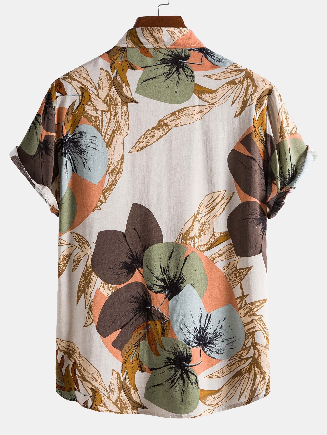 Tropical Print Shirt with Textured Cotton Shorts – Regular Fit 5-Inch Summer Outfit 2