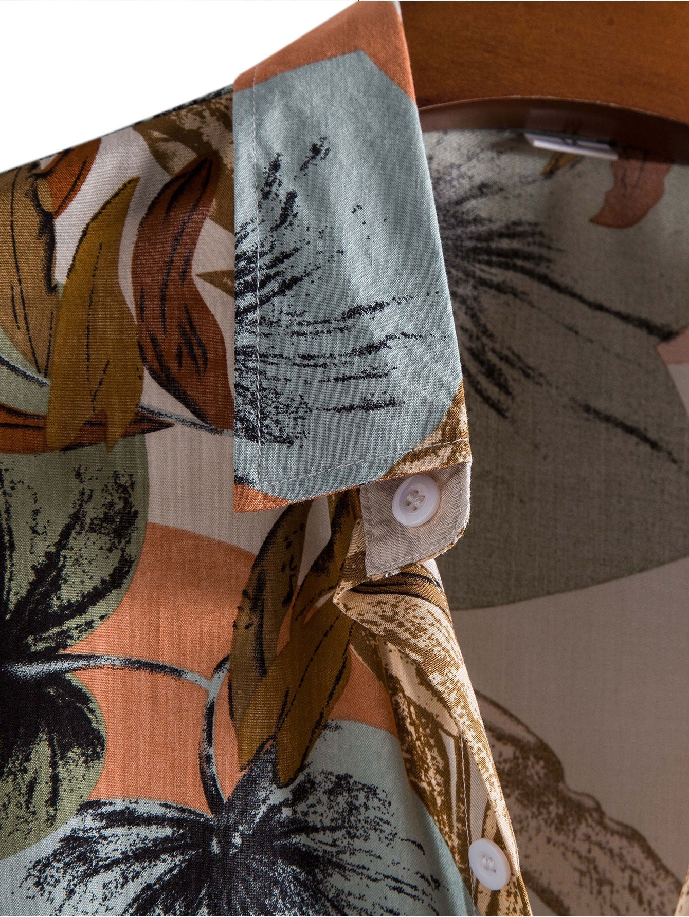 Tropical Print Shirt with Textured Cotton Shorts – Regular Fit 5-Inch Summer Outfit 5