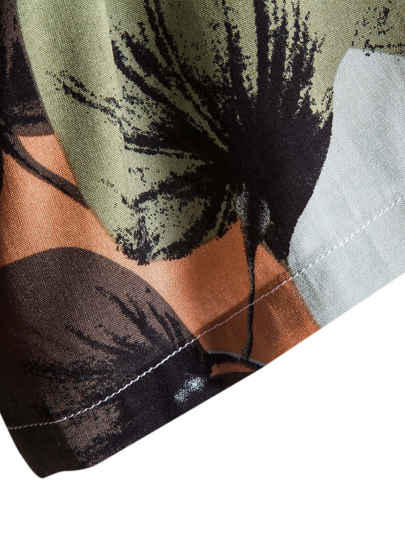 Tropical Print Shirt with Textured Cotton Shorts – Regular Fit 5-Inch Summer Outfit 7