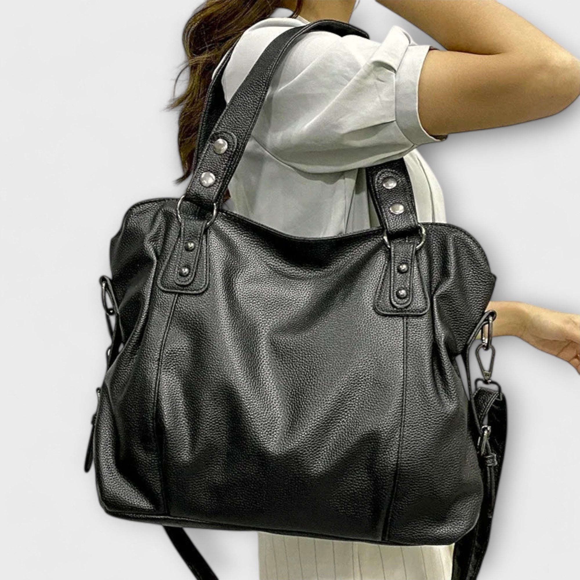 Vegan Leather Shoulder Bag with Adjustable Strap – Large Capacity Women's Tote for Everyday Use 1