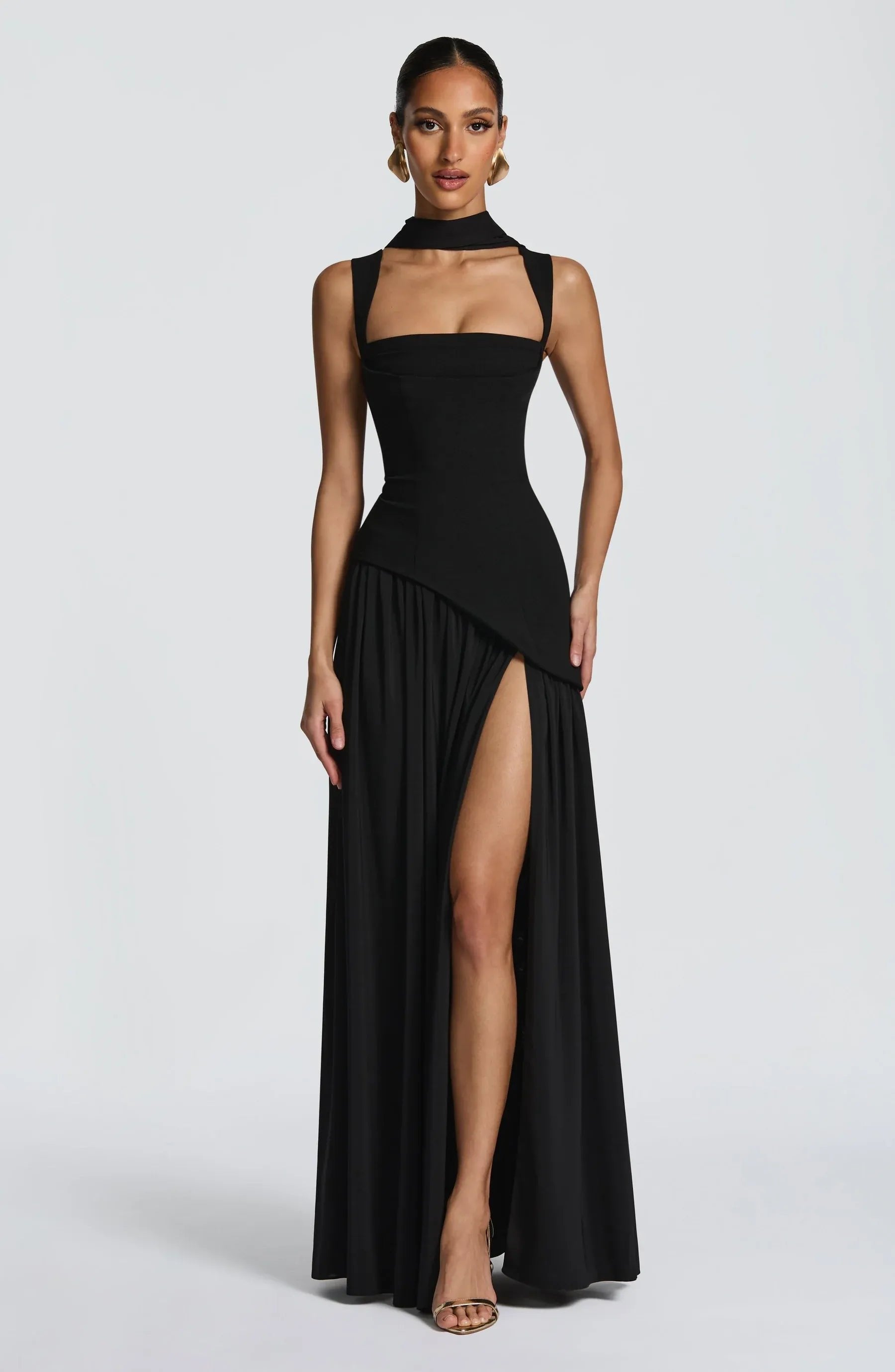 Women's A-Line Maxi Dress with Fitted Waist and Sleeveless Design – Elegant Summer Formal Dress 1