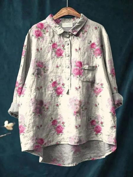 Women's Floral Blouse with Pocket and Loose Fit – Vibrant Summer Top for Women 11