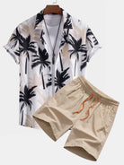 Beachwear Set with Unique Palm Tree Print – Comfortable Regular Fit – 100% Polyester Shirt and 100% Nylon Swim Shorts 3