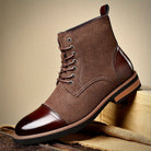 Black Leather Oxford Boots with Cushioned Insole and Closed-Lacing Design – Elegant Mens Footwear 5