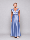 Cap Sleeve Maxi Dress with Wrap Bodice and V Neckline – Elegant White Long Dress for Women 4