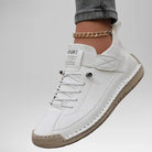 Comfort Support Sneakers with Breathable Leather and Shock Absorption – Easy On/Off Design 1