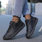 Comfort Support Sneakers with Breathable Leather and Shock Absorption – Easy On/Off Design 2