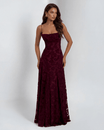 Floral Maxi Dress with Adjustable Straps and Flowing Skirt – Elegant Lace Long Dress for Women in Pastel Pink 2