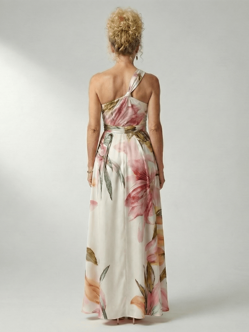 Floral Maxi Dress with Sleeveless Halter Neckline – Lightweight Summer Dress for Wedding Guests 1