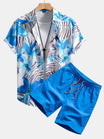 Floral Print Shirt and Swim Shorts Set – Comfortable Regular Fit – 100% Polyester and Nylon 2