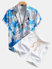 Floral Print Shirt and Swim Shorts Set – Comfortable Regular Fit – 100% Polyester and Nylon 3
