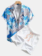 Floral Print Shirt and Swim Shorts Set – Comfortable Regular Fit – 100% Polyester and Nylon 3
