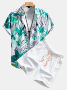 Floral Print Shirt and Swim Shorts Set – Comfortable Regular Fit – 100% Polyester and Nylon 4