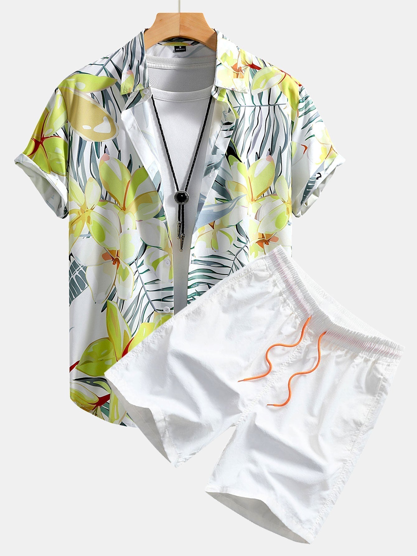 Floral Print Shirt and Swim Shorts Set – Comfortable Regular Fit – 100% Polyester and Nylon 5