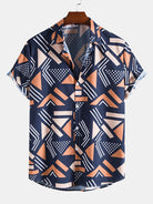 Geometric Print Shirt and Swim Shorts Set – Unique Pattern Design, 100% Polyester 3