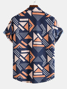 Geometric Print Shirt and Swim Shorts Set – Unique Pattern Design, 100% Polyester 4