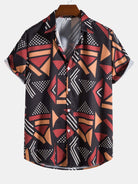 Geometric Print Shirt and Swim Shorts Set – Unique Pattern Design, 100% Polyester 5