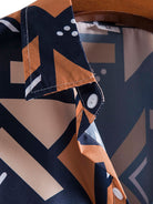 Geometric Print Shirt and Swim Shorts Set – Unique Pattern Design, 100% Polyester 7