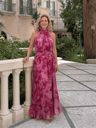Halter Neck Midi Dress with Defined Waist – Lightweight Fabric for Wedding Guests and Summer Events 2