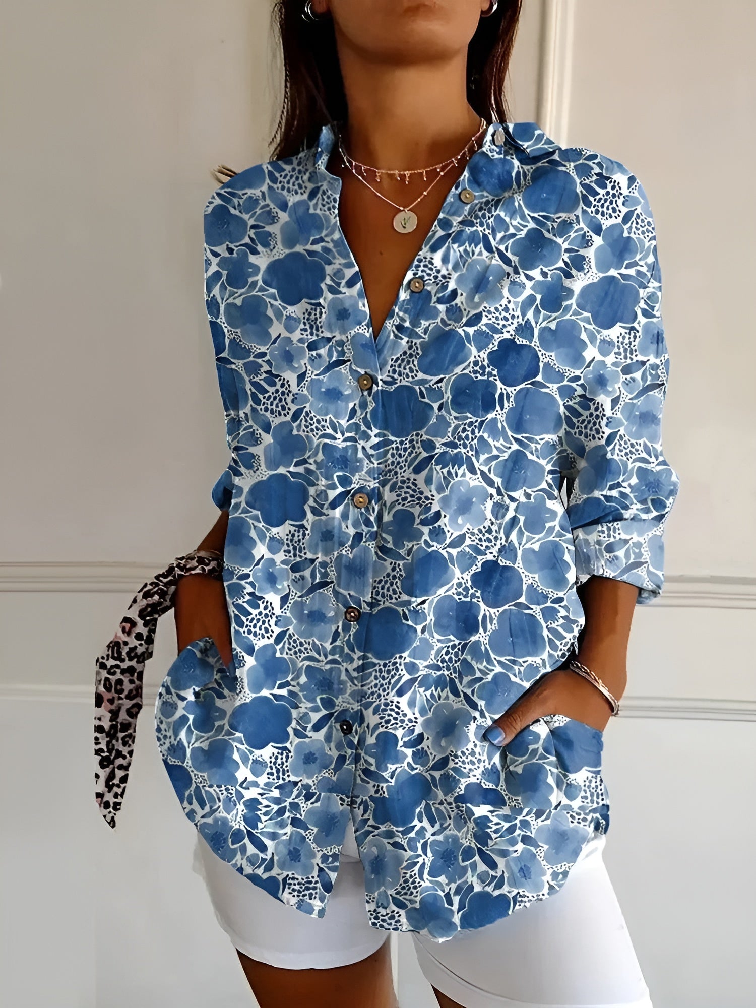 Ladies Floral Blouse with Button Front – Airy Summer Style 1