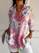 Ladies Floral Blouse with Button Front – Airy Summer Style 3