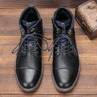 Leather Oxford Boots for Men with Handcrafted Precision – Classic Black Design, Durable Rubber Sole 2