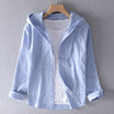 Lightweight Hooded Blouse with Breathable Fabric – Casual Spring Top in Beige, Blue, Grey, White 0