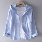 Lightweight Hooded Blouse with Breathable Fabric – Casual Spring Top in Beige, Blue, Grey, White 0