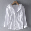 Lightweight Hooded Blouse with Breathable Fabric – Casual Spring Top in Beige, Blue, Grey, White 3