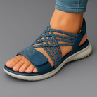 Lightweight orthopedic sandals for women featuring a cushioned footbed, adjustable strap, and breathable open strap design, perfect for comfort and support. 0