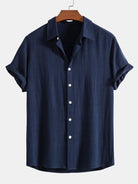 Linen Blend Outfit with Button-Up Shirt and Straight Leg Pants – Comfortable Summer Clothes for Casual or Semi-Formal Wear 2
