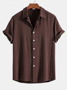 Linen Blend Outfit with Button-Up Shirt and Straight Leg Pants – Comfortable Summer Clothes for Casual or Semi-Formal Wear 3