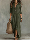Maxi Dress with Button-Down Detail and Relaxed Fit for Women – Lightweight Long Sleeve Casual Dress 6