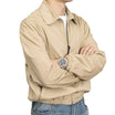Men Full-Zip Jacket With Collar and Elastic Cuffs
