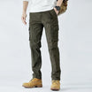 Men cargo trousers with multiple pockets and belt loops