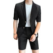 Men’s Blazer and Shorts Set with Short Sleeves and Buttons
